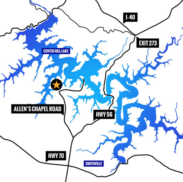 Directions to Blue Water Bay homes for sale - Center Hill Lake TN